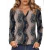Zeagoo Womens Long Sleeve Tops 2025 V Neck Pleated Shirts Dressy Casual Tunic Blouses Loose Fit Fall Fashion Clothes(Cx278)
