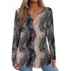 Zeagoo Womens Long Sleeve Tops 2025 V Neck Pleated Shirts Dressy Casual Tunic Blouses Loose Fit Fall Fashion Clothes(Cx278)