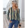 Zeagoo Womens Long Sleeve Tops 2025 V Neck Pleated Shirts Dressy Casual Tunic Blouses Loose Fit Fall Fashion Clothes(Cx289)