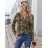 Zeagoo Womens Long Sleeve Tops 2025 V Neck Pleated Shirts Dressy Casual Tunic Blouses Loose Fit Fall Fashion Clothes(Cx295)