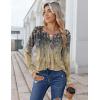 Zeagoo Womens Long Sleeve Tops 2025 V Neck Pleated Shirts Dressy Casual Tunic Blouses Loose Fit Fall Fashion Clothes(Cx311)