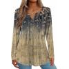 Zeagoo Womens Long Sleeve Tops 2025 V Neck Pleated Shirts Dressy Casual Tunic Blouses Loose Fit Fall Fashion Clothes(Cx311)