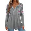 Zeagoo Womens Long Sleeve Tops 2025 V Neck Pleated Shirts Dressy Casual Tunic Blouses Loose Fit Fall Fashion Clothes(Hf36)