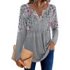 Zeagoo Womens Long Sleeve Tops 2025 V Neck Pleated Shirts Dressy Casual Tunic Blouses Loose Fit Fall Fashion Clothes(Hf36)