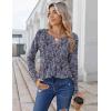 Zeagoo Womens Long Sleeve Tops 2025 V Neck Pleated Shirts Dressy Casual Tunic Blouses Loose Fit Fall Fashion Clothes(Mz473)