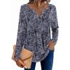 Zeagoo Womens Long Sleeve Tops 2025 V Neck Pleated Shirts Dressy Casual Tunic Blouses Loose Fit Fall Fashion Clothes(Mz473)