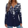 Zeagoo Womens Long Sleeve Tops 2025 V Neck Pleated Shirts Dressy Casual Tunic Blouses Loose Fit Fall Fashion Clothes(Sf103)
