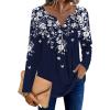 Zeagoo Womens Long Sleeve Tops 2025 V Neck Pleated Shirts Dressy Casual Tunic Blouses Loose Fit Fall Fashion Clothes(Sf103)
