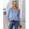 Zeagoo Womens Long Sleeve Tops 2025 V Neck Pleated Shirts Dressy Casual Tunic Blouses Loose Fit Fall Fashion Clothes(Sf166)