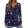 Zeagoo Womens Long Sleeve Tops 2025 V Neck Pleated Shirts Dressy Casual Tunic Blouses Loose Fit Fall Fashion Clothes(Sf180)