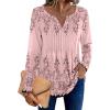 Zeagoo Womens Long Sleeve Tops 2025 V Neck Pleated Shirts Dressy Casual Tunic Blouses Loose Fit Fall Fashion Clothes(Sf190)
