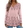Zeagoo Womens Long Sleeve Tops 2025 V Neck Pleated Shirts Dressy Casual Tunic Blouses Loose Fit Fall Fashion Clothes(Sf190)