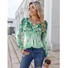 Zeagoo Womens Long Sleeve Tops 2025 V Neck Pleated Shirts Dressy Casual Tunic Blouses Loose Fit Fall Fashion Clothes(Sf195)