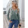Zeagoo Womens Long Sleeve Tops 2025 V Neck Pleated Shirts Dressy Casual Tunic Blouses Loose Fit Fall Fashion Clothes(Wf71)