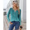 Zeagoo Womens Long Sleeve Tops 2025 V Neck Pleated Shirts Dressy Casual Tunic Blouses Loose Fit Fall Fashion Clothes(Xh363)
