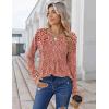 Zeagoo Womens Long Sleeve Tops 2025 V Neck Pleated Shirts Dressy Casual Tunic Blouses Loose Fit Fall Fashion Clothes(Xh518)