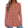Zeagoo Womens Long Sleeve Tops 2025 V Neck Pleated Shirts Dressy Casual Tunic Blouses Loose Fit Fall Fashion Clothes(Xh518)