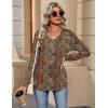 Zeagoo Womens Long Sleeve Tops V Neck Pleated Shirts Dressy Casual Blouses Fall Fashion Tunic Clothes 2026 T-Shirts(01-vintage Floral)