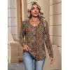 Zeagoo Womens Long Sleeve Tops V Neck Pleated Shirts Dressy Casual Blouses Fall Fashion Tunic Clothes 2026 T-Shirts(01-vintage Floral)