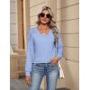 Zeagoo Womens Long Sleeve Tops V Neck Pleated Shirts Dressy Casual Blouses Fall Fashion Tunic Clothes 2026 T-Shirts(Blue)