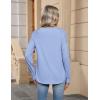 Zeagoo Womens Long Sleeve Tops V Neck Pleated Shirts Dressy Casual Blouses Fall Fashion Tunic Clothes 2026 T-Shirts(Blue)