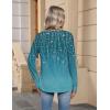 Zeagoo Womens Long Sleeve Tops V Neck Pleated Shirts Dressy Casual Blouses Fall Fashion Tunic Clothes 2026 T-Shirts(Blue-green)