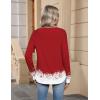 Zeagoo Womens Long Sleeve Tops V Neck Pleated Shirts Dressy Casual Blouses Fall Fashion Tunic Clothes 2026 T-Shirts(Floral Christmas 1)