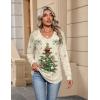 Zeagoo Womens Long Sleeve Tops V Neck Pleated Shirts Dressy Casual Blouses Fall Fashion Tunic Clothes 2026 T-Shirts(Floral Christmas 2)