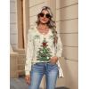 Zeagoo Womens Long Sleeve Tops V Neck Pleated Shirts Dressy Casual Blouses Fall Fashion Tunic Clothes 2026 T-Shirts(Floral Christmas 2)