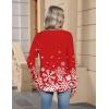 Zeagoo Womens Long Sleeve Tops V Neck Pleated Shirts Dressy Casual Blouses Fall Fashion Tunic Clothes 2026 T-Shirts(Floral Christmas 3)