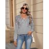 Zeagoo Womens Long Sleeve Tops V Neck Pleated Shirts Dressy Casual Blouses Fall Fashion Tunic Clothes 2026 T-Shirts(Grey-2)