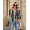 Zeagoo Womens Long Sleeve Tops V Neck Pleated Shirts Dressy Casual Blouses Fall Fashion Tunic Clothes 2026 T-Shirts(Multi Floral)