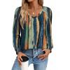 Zeagoo Womens Long Sleeve Tops V Neck Pleated Shirts Dressy Casual Blouses Fall Fashion Tunic Clothes 2026 T-Shirts(Multi Floral)