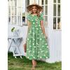 Zeagoo Womens Maxi Dresses Summer Bohemian Floral Short Sleeve Long Dress Casual Flowy Tired Beach Sundress(01-bf49)