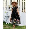 Zeagoo Womens Maxi Dresses Summer Bohemian Floral Short Sleeve Long Dress Casual Flowy Tired Beach Sundress(05-wf120)