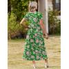 Zeagoo Womens Maxi Dresses Summer Bohemian Floral Short Sleeve Long Dress Casual Flowy Tired Beach Sundress(Dh594)