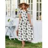 Zeagoo Womens Maxi Dresses Summer Bohemian Floral Short Sleeve Long Dress Casual Flowy Tired Beach Sundress(Sf196)
