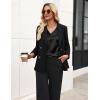 Zeagoo Women’s Silk Satin Tank Tops V Neck Casual Camisoles Sleeveless Business Work Blouses Dressy Summer Shirts(Black)