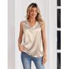 Zeagoo Women’s Silk Satin Tank Tops V Neck Casual Camisoles Sleeveless Business Work Blouses Dressy Summer Shirts(Champagne)