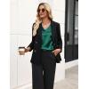 Zeagoo Women’s Silk Satin Tank Tops V Neck Casual Camisoles Sleeveless Business Work Blouses Dressy Summer Shirts(Green)
