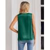 Zeagoo Women’s Silk Satin Tank Tops V Neck Casual Camisoles Sleeveless Business Work Blouses Dressy Summer Shirts(Green)