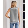 Zeagoo Women’s Silk Satin Tank Tops V Neck Casual Camisoles Sleeveless Business Work Blouses Dressy Summer Shirts(Grey)