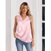 Zeagoo Women’s Silk Satin Tank Tops V Neck Casual Camisoles Sleeveless Business Work Blouses Dressy Summer Shirts(Pink)