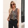 Zeagoo Women’s Silk Satin Tank Tops V Neck Casual Camisoles Sleeveless Business Work Blouses Dressy Summer Shirts(P-mz721)