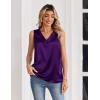 Zeagoo Women’s Silk Satin Tank Tops V Neck Casual Camisoles Sleeveless Business Work Blouses Dressy Summer Shirts(Purple)