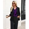 Zeagoo Women’s Silk Satin Tank Tops V Neck Casual Camisoles Sleeveless Business Work Blouses Dressy Summer Shirts(Purple)
