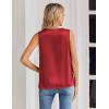 Zeagoo Women’s Silk Satin Tank Tops V Neck Casual Camisoles Sleeveless Business Work Blouses Dressy Summer Shirts(Red)