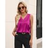 Zeagoo Women’s Silk Satin Tank Tops V Neck Casual Camisoles Sleeveless Business Work Blouses Dressy Summer Shirts(Rose)