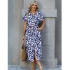 Zeagoo Womens Summer Casual Short Sleeve Button Down Long Shirt Dresses Loose Swimsuit Beach Cover Ups with Pockets(Blue Floral)