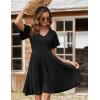 Zeagoo Womens Summer Dress Casual Swing Floral Ruffle Short Sleeve Sundresses Beach Mini A-line Shift Dress 2026 with Pockets(Black)